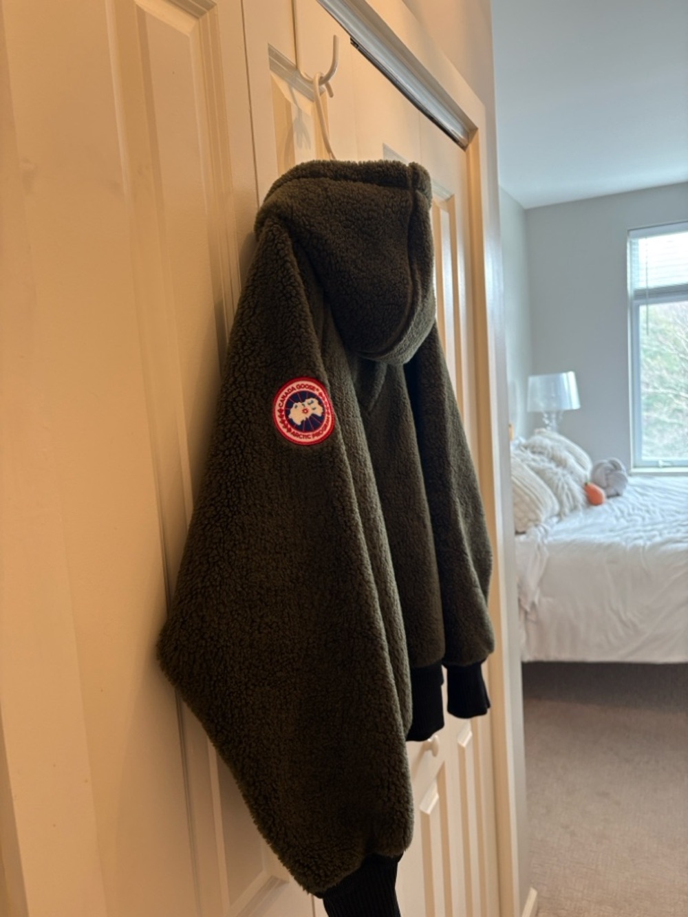Canada Goose Simcoe Hoodie in Sage, Fleece Hooded Jacket - Picture 3 of 5